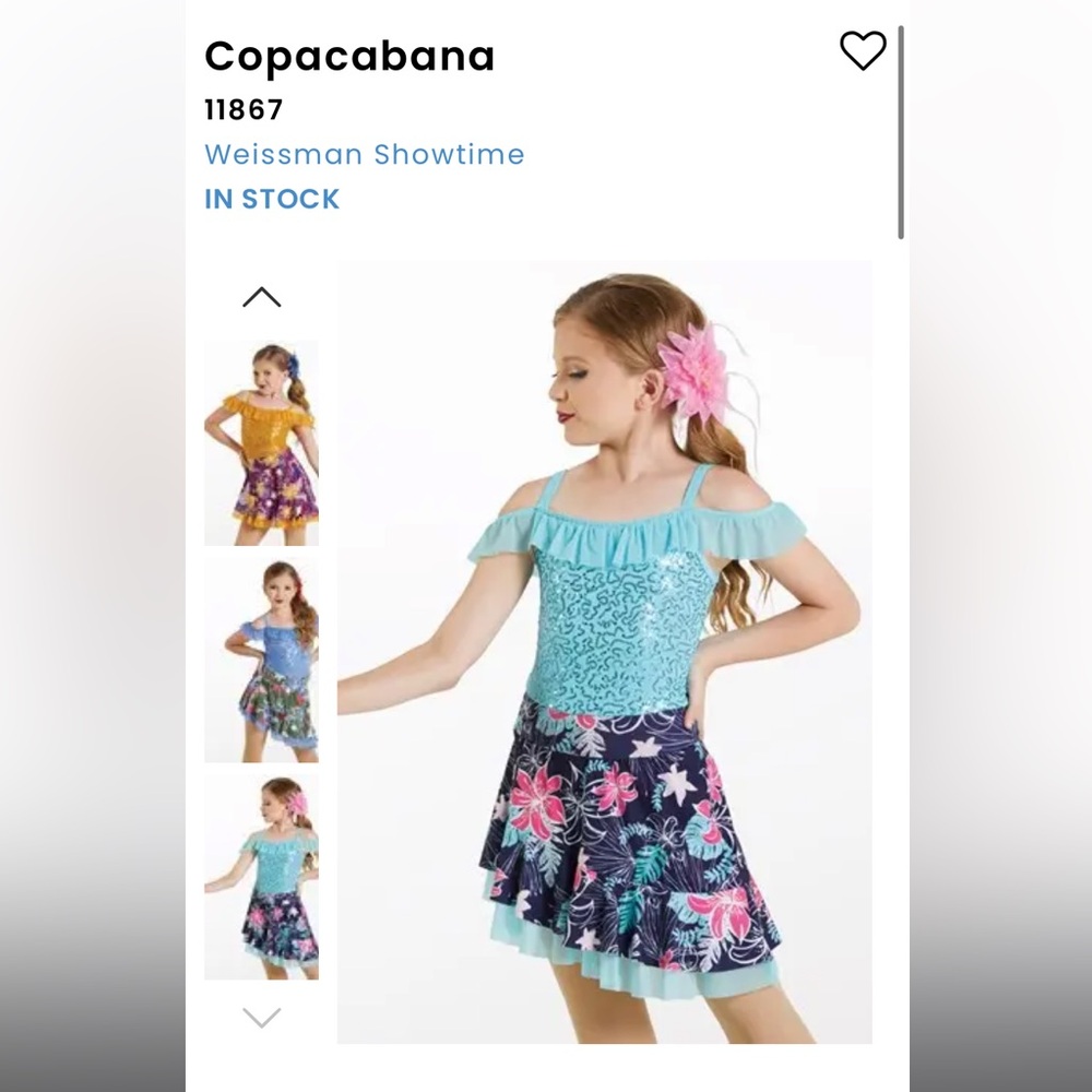 Weissman 11867 Copacabona dance costume Hawaiian SC